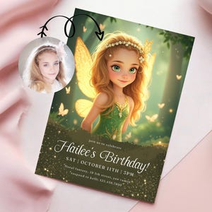 Editable Fairy Birthday Invitation Whimsical Enchanted, Fairy 1st Birthday Invite, Editable Template,  Enchanted Garden Fairy Invitation