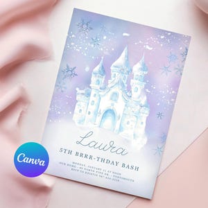 Frozen Birthday Invitation, Magical Frozen Party Invite, Editable Template, Anna & Elsa, Kids Birthday Celebration, Elsa Party Invitation