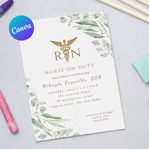 Nurse Graduation Party Invitation, She&#39;s Ready to Call the Shots, Medical School Graduation Invitation, Nursing Party Invite, Nursing Grad