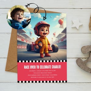 Editable Race Car Birthday Invitation, Sport Race Car Invite, Boys Invitation, Car Birthday Invitation, Racing Car, Editable Template