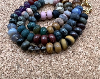 Dark Academia Candy knotted gemstone necklace