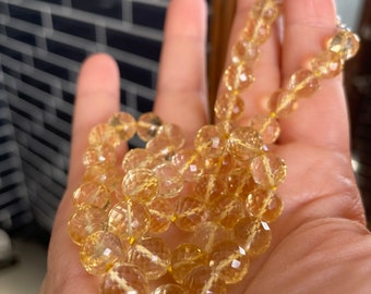 Collar clásico de citrino anudado a mano