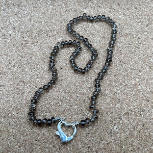 Amethyst Necklace with Heart Clasp