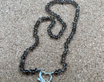 Amethyst Necklace with Heart Clasp