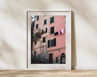 Cinque Terre, Italy, Riomaggiore, Digital Download, Photo Print, Street Scene, Coastal Town, Italian Village, Colorful, Mediterranean