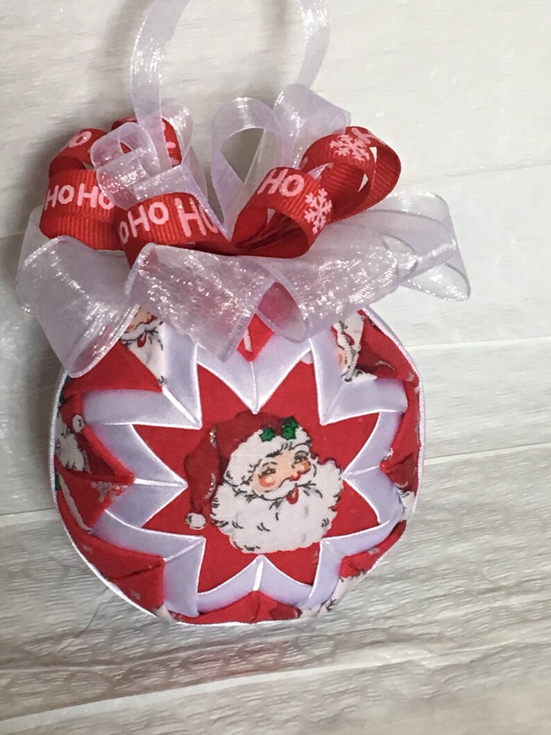 teacher gift Christmas Gift Santa Ornament Christmas Ornament Quilted Christmas Ornament secret santa gift santa Claus Ornament