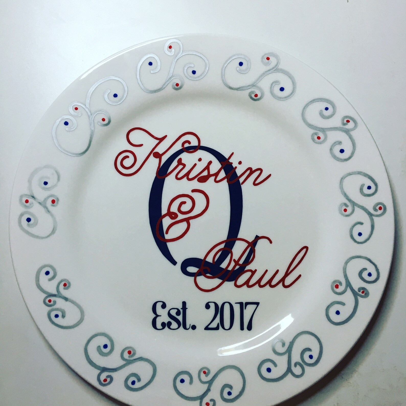 Personalized Plate for Wedding Monogrammed Wedding Gift Etsy