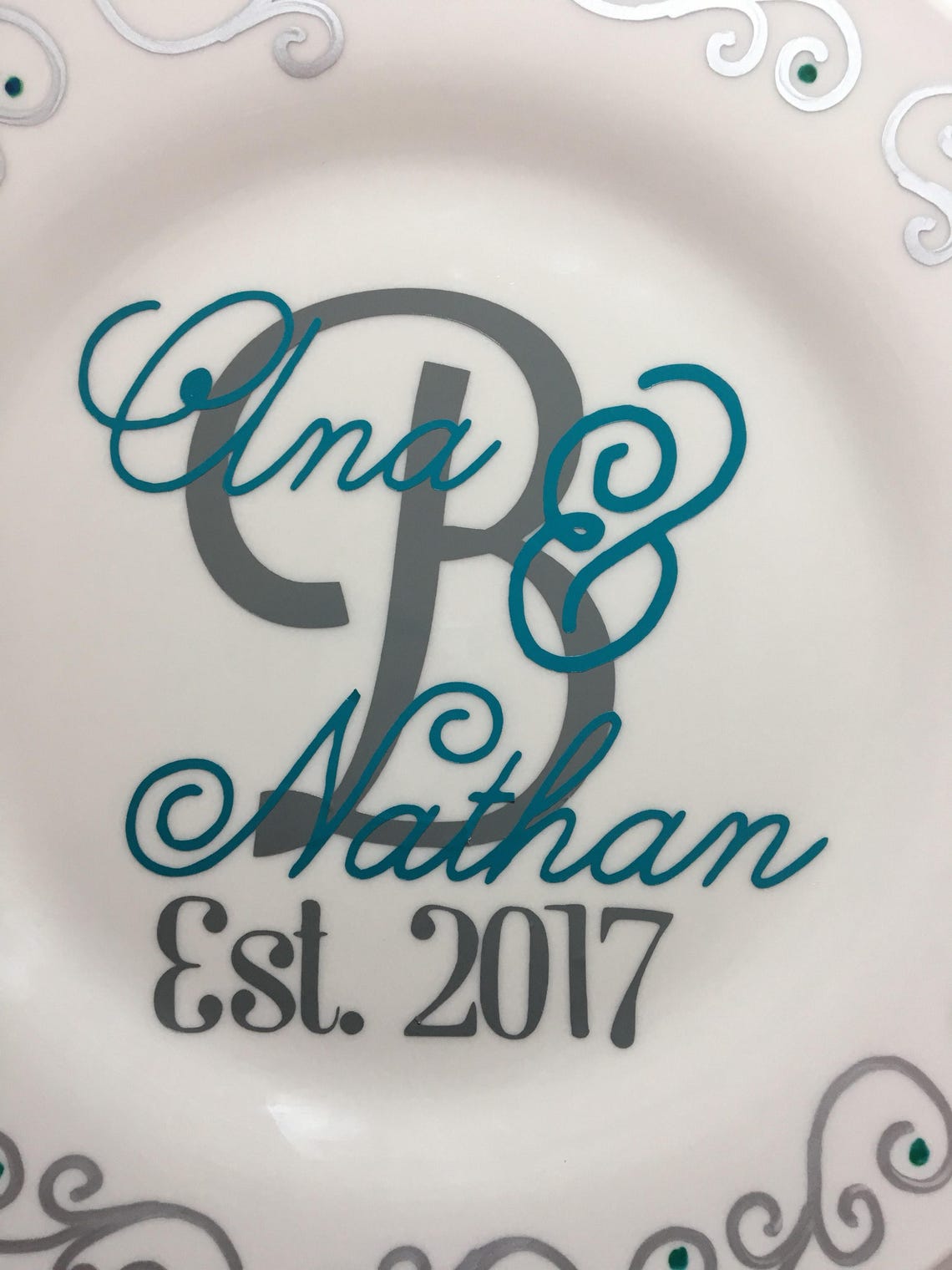Personalized Plate for Wedding Monogrammed Wedding Gift Etsy