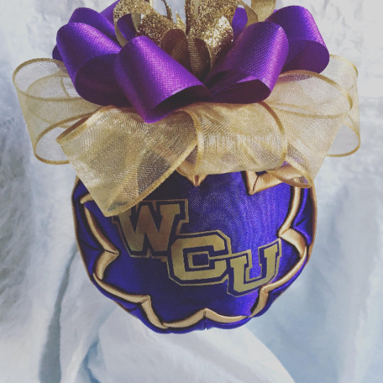Western Carolina University Ornament - Quilted Christmas Ornament - Catamount ornament, Hostess Gift, Teacher Gift, Secret Santa, Stocking S