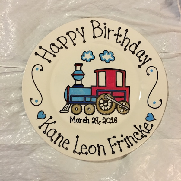 Happy Birthday Plate Etsy