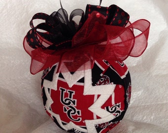 University of South Carolina Ornament - Gamecocks Inspired Ornament - Quilted Christmas Ornament, USC Ornament, football ornament