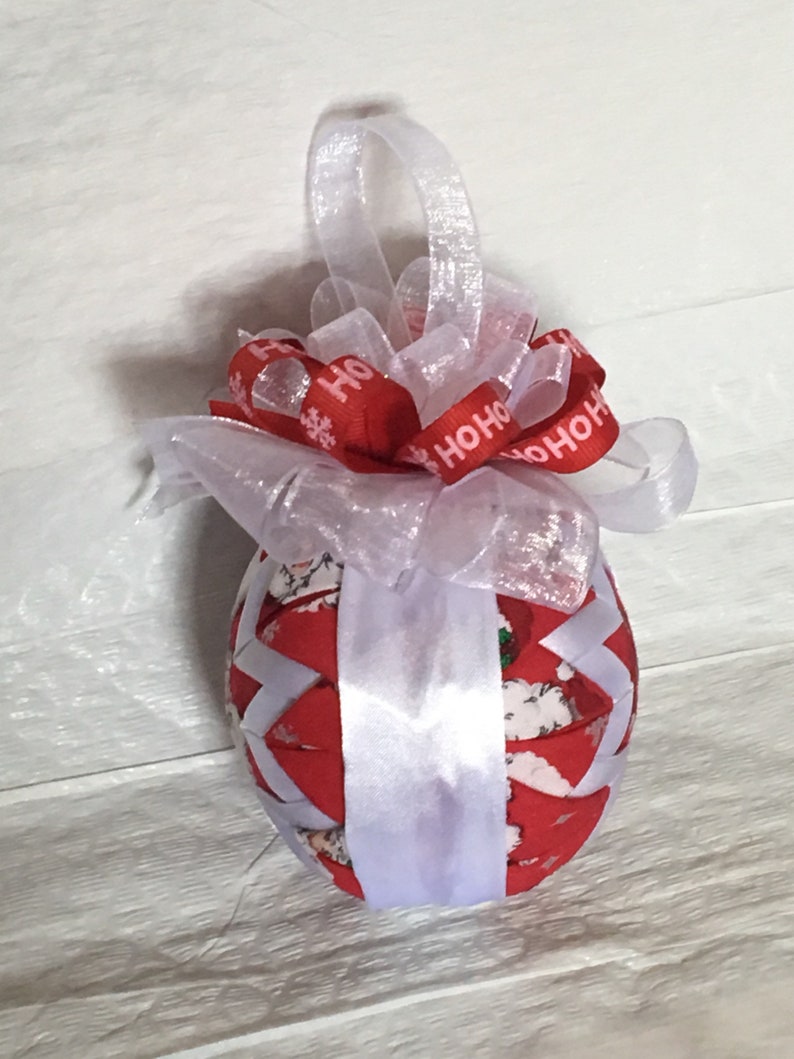 teacher gift Christmas Gift Santa Ornament Christmas Ornament Quilted Christmas Ornament secret santa gift santa Claus Ornament