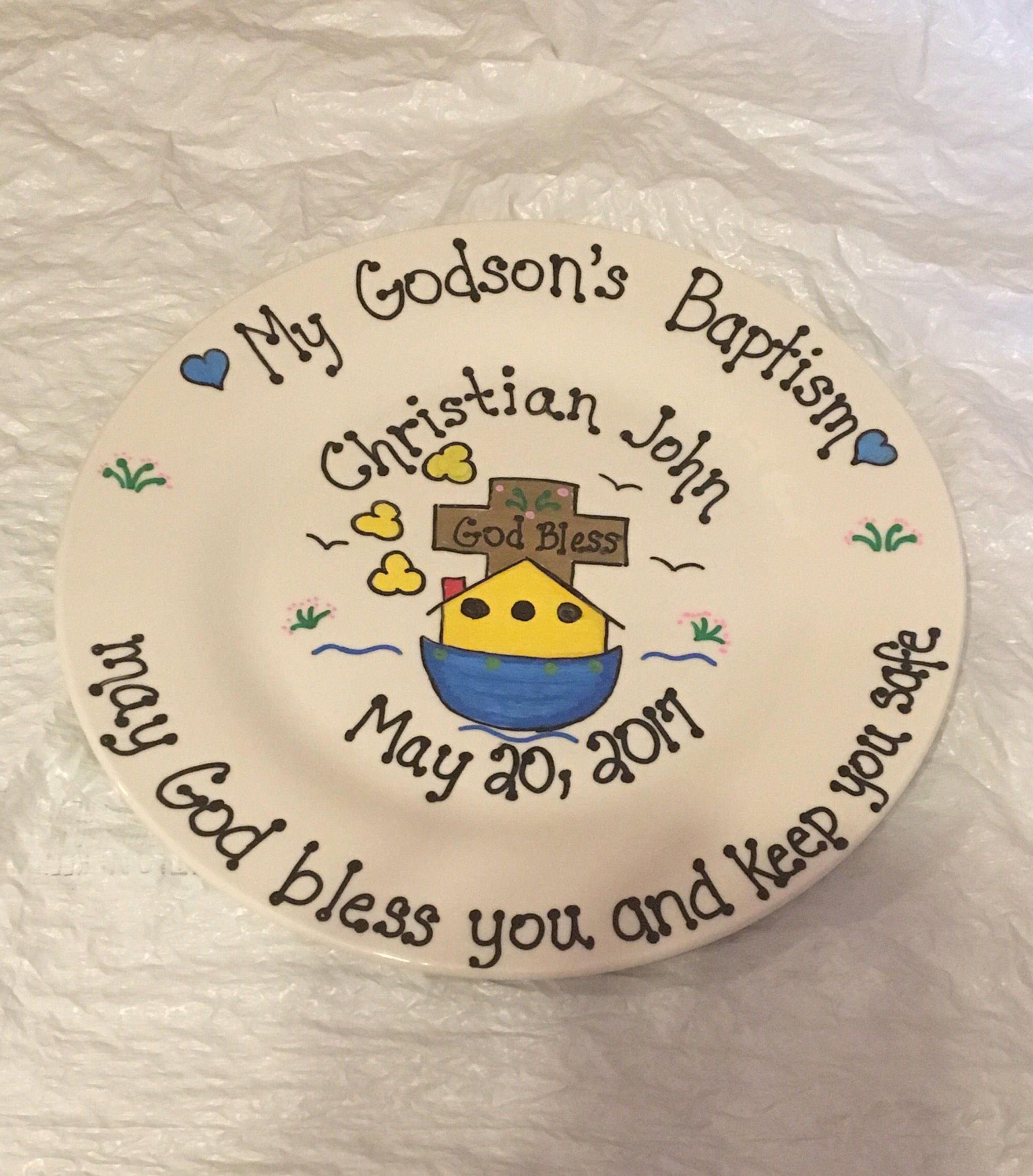 Personalized Baptism Plate Baby Gift Baptism Gift Etsy