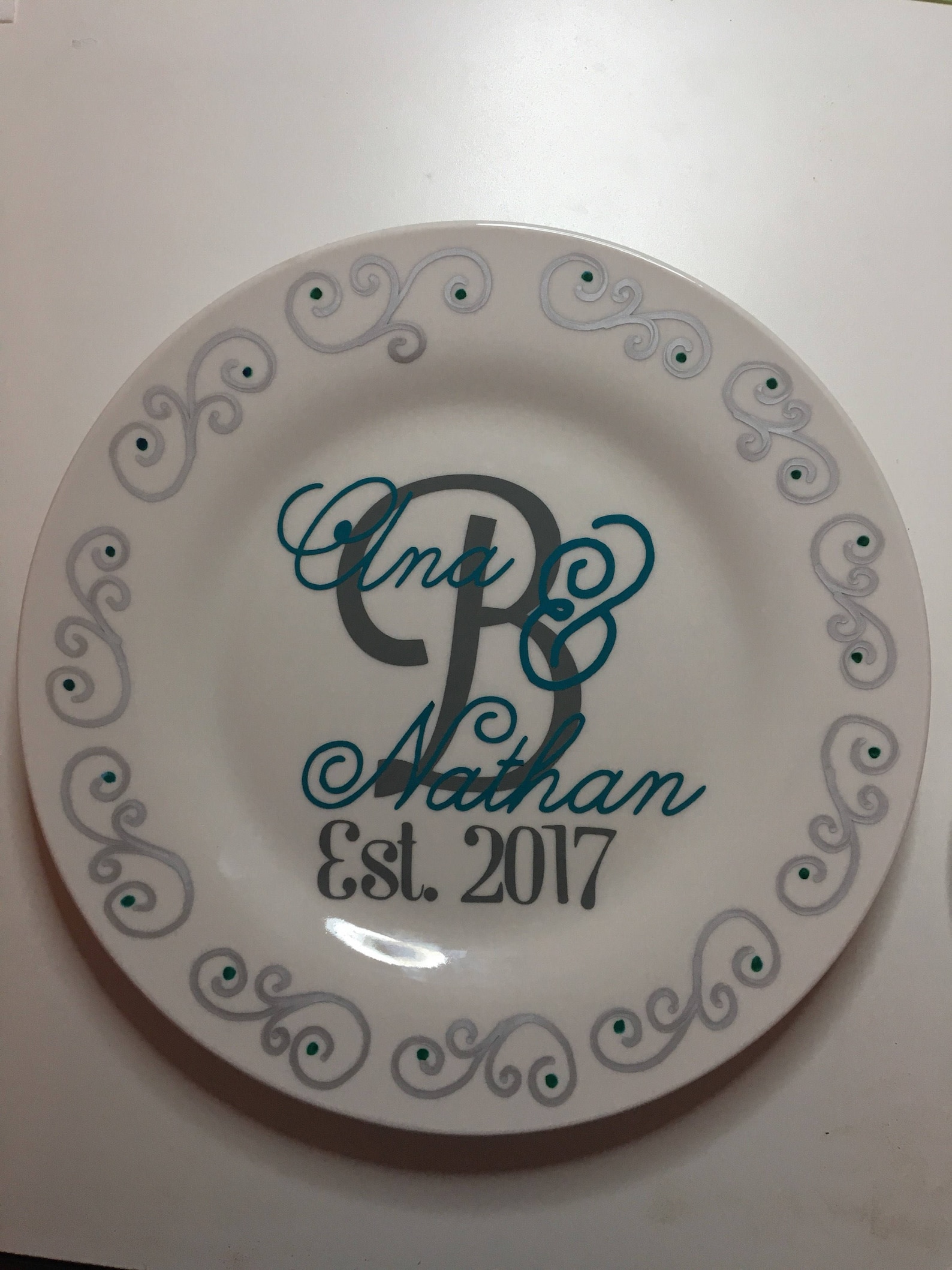 Personalized Plate for Wedding Monogrammed Wedding Gift Etsy