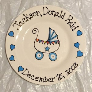 Newborn Baby Plate - baby birth plate, personalized plate - personalized Baby Gift - Baby Shower Gift, gift for baby boy, gift for baby girl