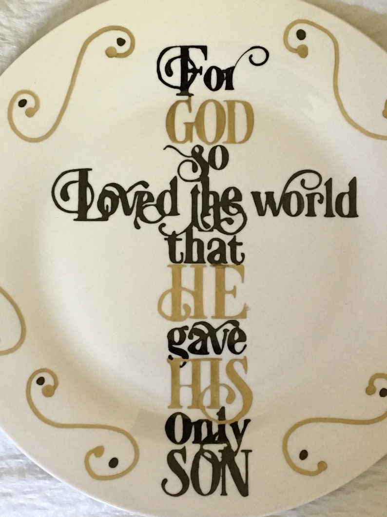 Bible Verse Plate Gift Plate John 316 Plate Etsy