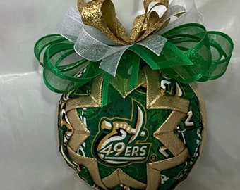 University of North Carolina at Charlotte Inspired Quilted Christmas Ornament