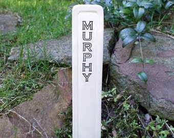 Small Pet Grave Marker Memorial Headstone Tombstone / custom handcrafted ceramic burial marker for all pets / cream or tan / 8 letter colors