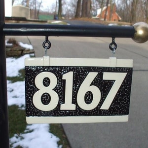 Lamp Post / Mailbox Post Address Plaque / custom  handcrafted ceramics