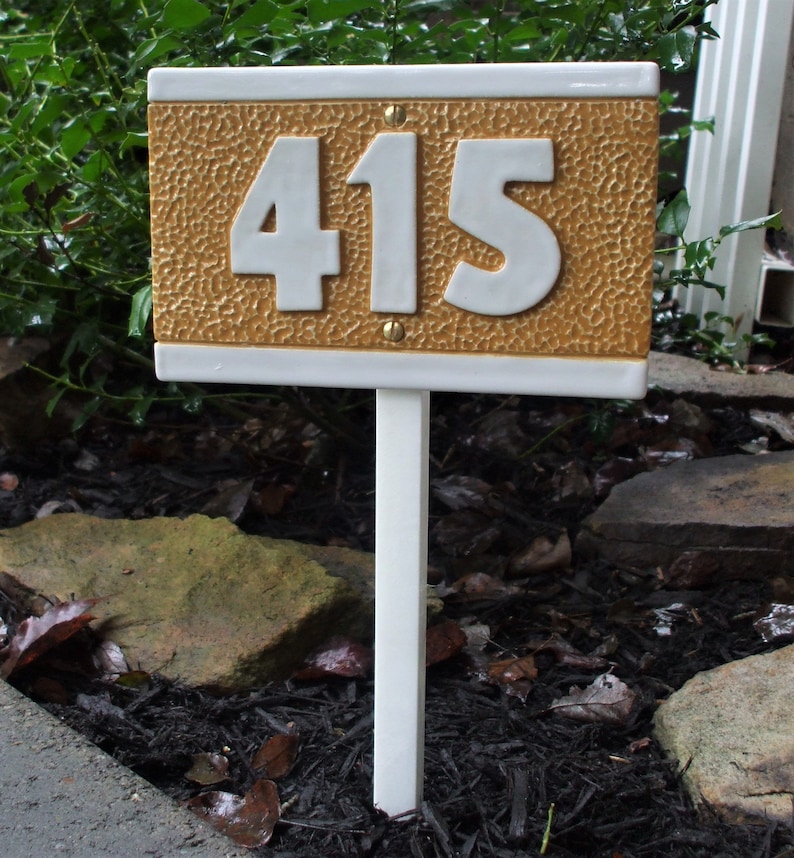 House Address Number Sign Plaque with Vinyl Yard Stake/ custom Etsy