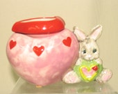 Mini Flower Pot Ceramic African Violet Planter, Succulent Planter, Two Piece Self Watering Bunny Pink Heart on Etsy