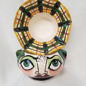 Planter, Whimsical Impressionistic Face and Assorted Fruits, Ceramic African Violet Pot/ Pottery Planter, Two Piece, Self Watering on Etsy