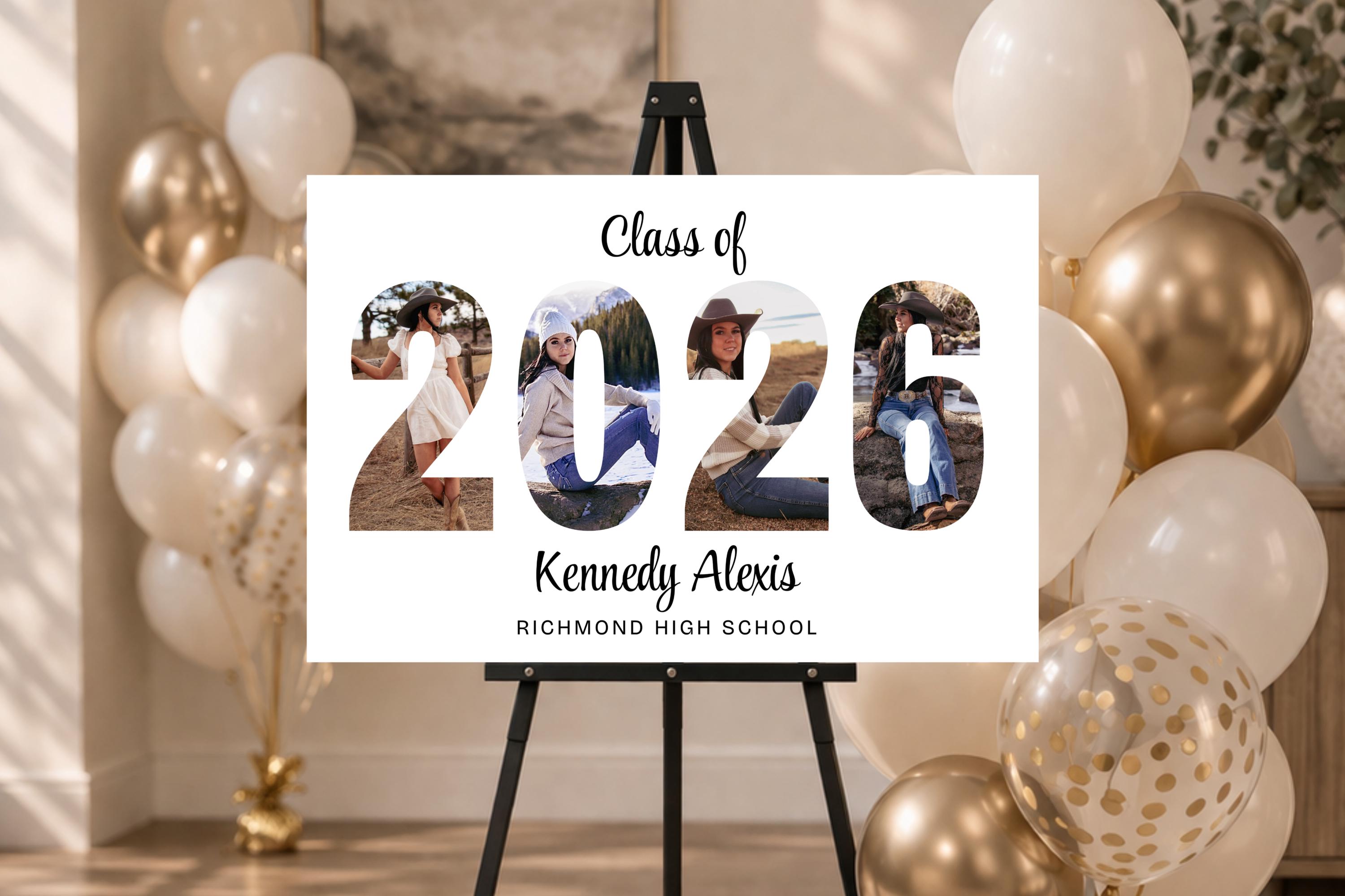 Class of 2026 Graduation Poster | Editable Canva Template | Instant ...