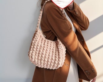 Patrón de bolsa de palomitas de maíz a crochet, dos tamaños (patrón PDF)