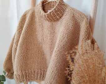 Chunky Sweater Knitting Pattern, Sport Weight Yarn (PDF Pattern)