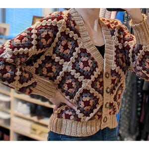 Granny Square Cardigan Crochet Pattern (PDF)