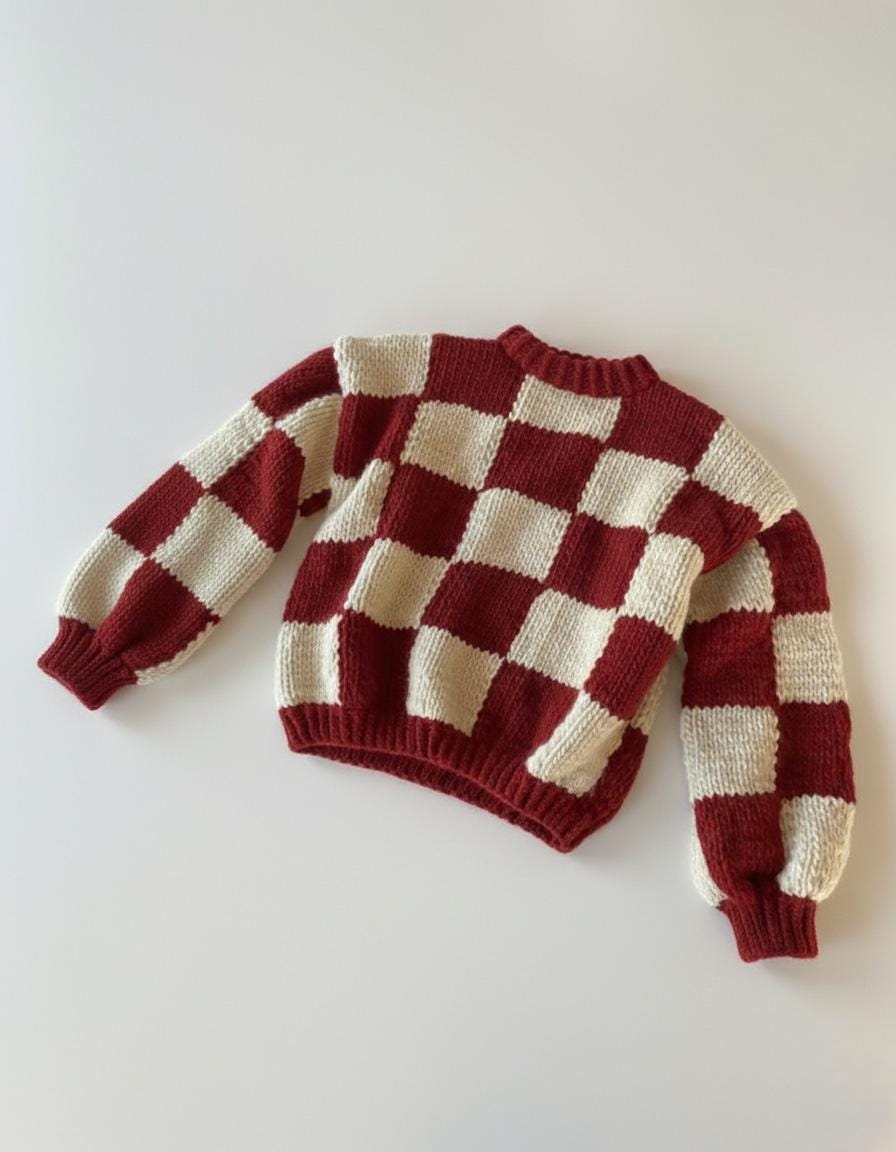 Checkered Knit Top - Etsy