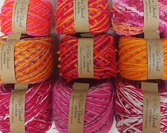Kit de fios multicoloridos reciclados: Mix de cores "Sorvete", para tricô e crochê.