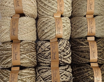 Kit de fios vintage reciclados: Cinza-pedra e Verde-musgo, 300g