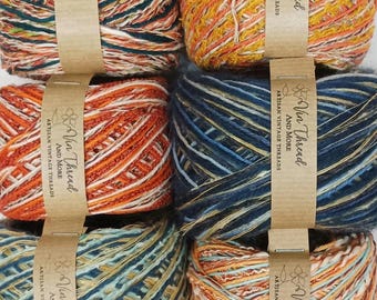 Upcycled Multicolor Yarn Bundle 300g Mixed Fibers for Knitting & Crochet