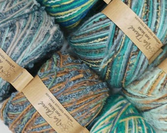 Pacote de fios multicoloridos reciclados, 300g, fibras mistas para tricô e crochê.