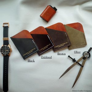 Leather Minimalist Traveler Wallet | Handmade, handsewn and stitched wallet, rugged, luxurious, personalization and customization optional