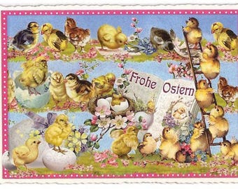 From Germany 5 Postcards Easter Chicks Five Matching German Cards PK276