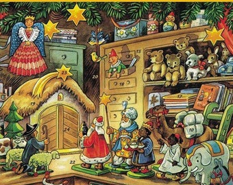 Germany Advent Calendar Toys Nativity Christmas Crafts Scrapbooking ADV10093 SR