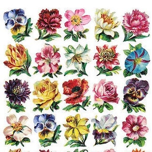 3 Sheets Self Adhesive Victorian Flower Stickers Colorful Scrapbooking Stickers  STKC57