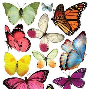 3 Sheets Self Adhesive Butterfly Stickers Colorful Scrapbooking ...