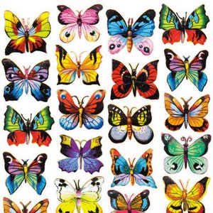 3 Sheets Self Adhesive Petite Butterflies Stickers Each Sheet 3-3/4" by ...