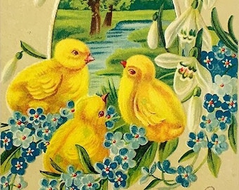 5 Holland Dutch Postcards Vintage Style Five Matching Easter Cards PK-H-2427