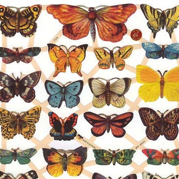 Germany Paper Scraps Lithographed Die Cut Victorian Butterflies  7336