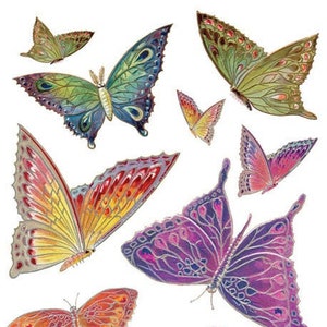 3 Sheets Self Adhesive Butterfly Stickers Each Sheet 3-3/4" by 7-7/8 ...