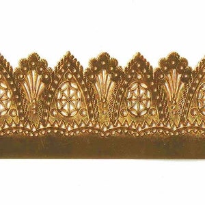 Dresden Trim Germany Antique Gold Extra Wide Embossed Fancy Paper Dresden Trim DFW94AG