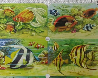 Vintage Scrap EAS Germany Die Cut Paper Scraps Sea Life Fish EAS 3061