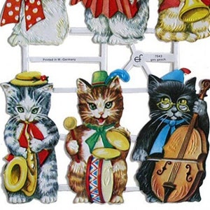 Germany Paper Scraps Die Cuts With Musical Cats  7043