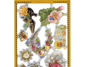 England Victorian Motifs Lithographed Die Cut Paper Scraps A 115 Out Of Print