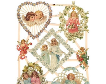 Germany Paper Scraps Lithographed Victorian Angels Paper Scraps Chrstmas Easter  7353