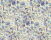 2 Sheets Blue Nouveau Swirled Florentine Print Italian Paper Rossi Italy IPR200B x2